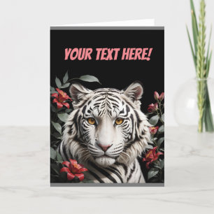 weißer Tiger mit Text Dankeskarte