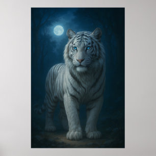 Weißer Tiger – Mystische Fantasy-Darstellung – Man Poster