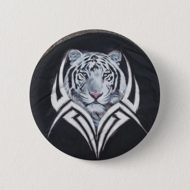 Weißer Tiger Stammes- Button (Vorderseite)