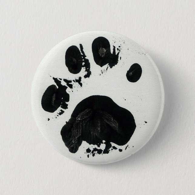 Weißer Tiger-Tatzen-Druck-Knopf Button (Vorderseite)