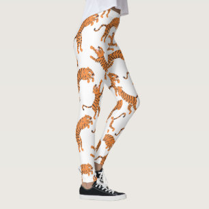Weißer Tiger-Tierdruck-Design Leggings