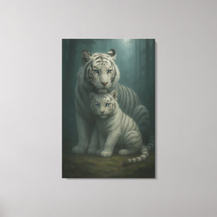 Weißer Tiger – Wächter des Lichts – ManJiangHong A Leinwanddruck