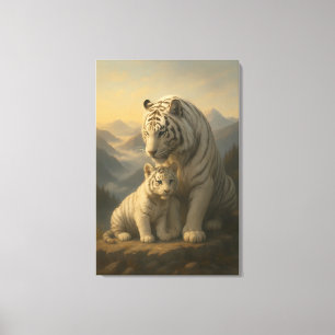 Weißer Tiger – Wächter des Lichts – ManJiangHong A Leinwanddruck