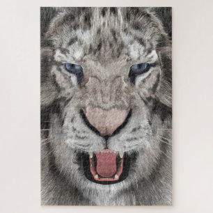 Weißer Tigerkopf Wildtier Ästhetik