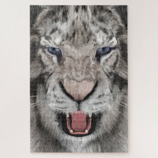 Weißer Tigerkopf Wildtier Ästhetik
