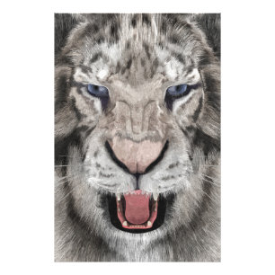 Weißer Tigerkopf Wildtier Ästhetik Fotodruck