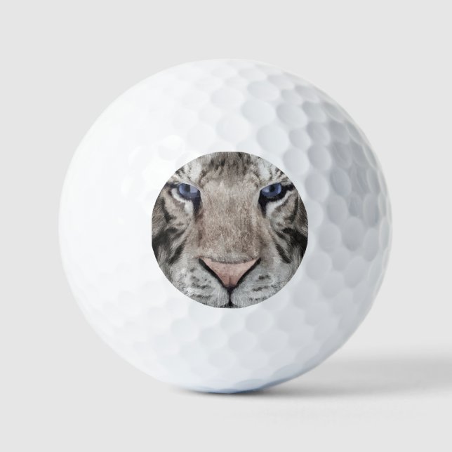 Weißer Tigerkopf Wildtier Ästhetik Golfball (Vorderseite)
