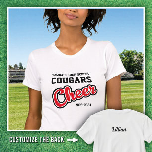 Weißer Tomball Hoch-Schulfreund Cheer 2023-2024 T-Shirt