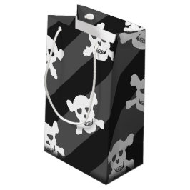 Weißer Totenkopf mit gekreuzter Knochen auf Kleine Geschenktüte