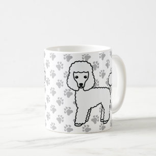 Weißer Toy Pudel Süßer Cartoon-Hund Kaffeetasse