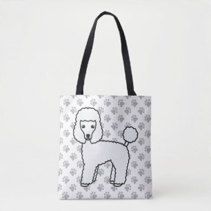 Weißer Toy Pudel Süßer Cartoon Hund Tasche