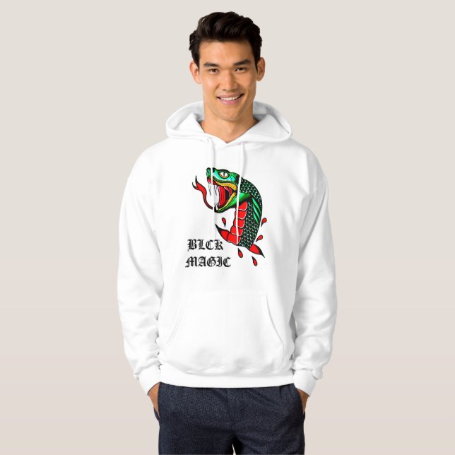 Weißer traditioneller SchlangeHoodie Hoodie (Vorne ganz)
