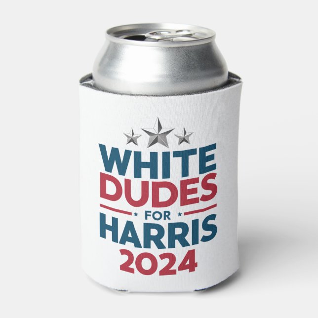 Weißer Typ für die Harris-Wahl 2024 Dosenkühler (Kanne Vorderseite)
