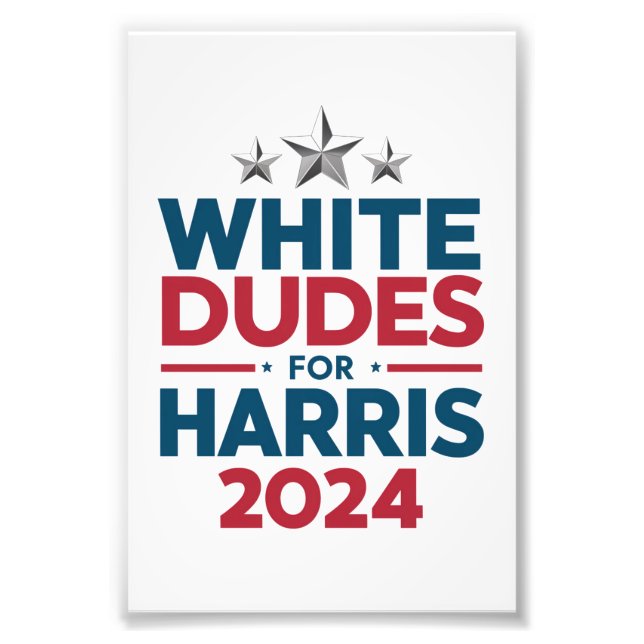 Weißer Typ für die Harris-Wahl 2024 Fotodruck (Vorne)
