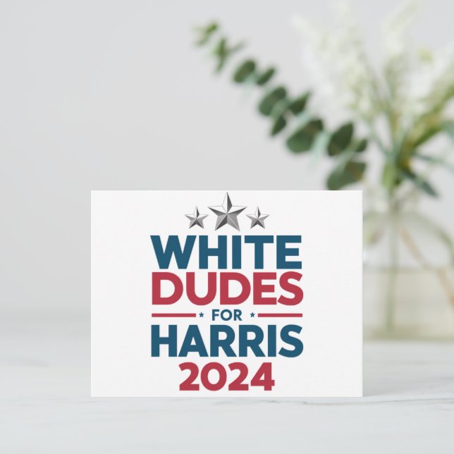 Weißer Typ für die Harris-Wahl 2024 Postkarte (Stehend Vorderseite)