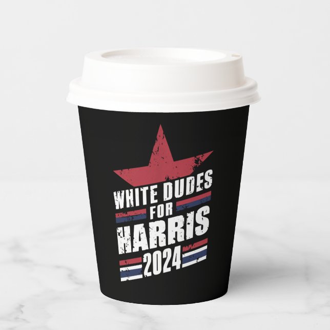 Weißer Typ für Kamala Harris 2024 Pappbecher (Vorderseite)