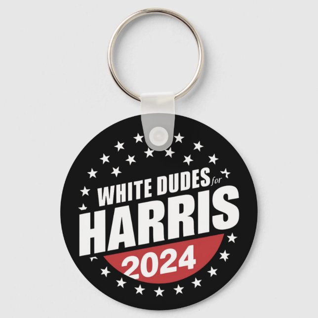 Weißer Typ für Kamala Harris 2024 Schlüsselanhänger (Vorderseite)