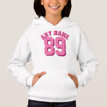Weißer u. rosa Sport-Jersey-Entwurf der Kind| Hoodie<br><div class="desc">Weißer u. rosa Sport-Jersey-Entwurf der Kind| • Mädchen-Jersey-Pulloverhoodie-Sweatshirt</div>