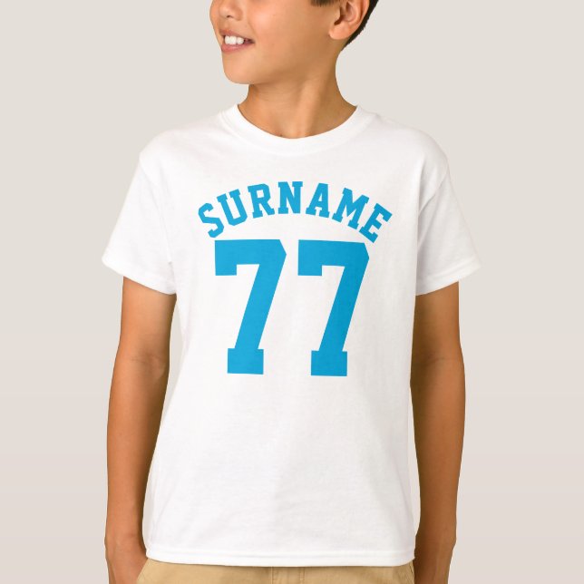 Weißer u. Sport-Jersey-Entwurf der Blau-Kind| T-Shirt (Vorderseite)