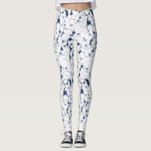 weißer und blauer Hintergrund mit einem Muster Leggings
