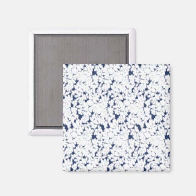 weißer und blauer Hintergrund mit einem Muster Magnet (Vorderseite/Rückseite)