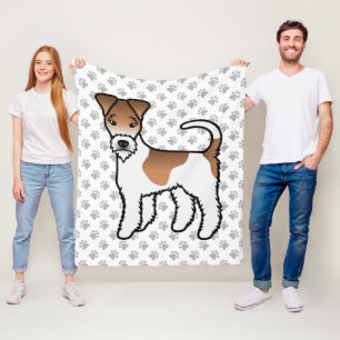 Weißer und brauner Drahthaar-Foxterrier Süßer Cart Fleecedecke