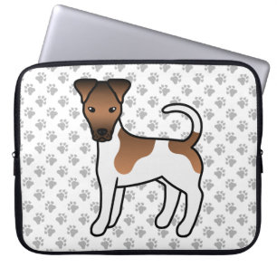 Weißer und brauner glatter Fox Terrier süßer Carto Laptopschutzhülle