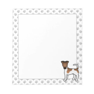 Weißer und brauner glatter Fox Terrier süßer Carto Notizblock