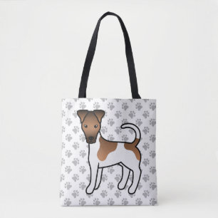 Weißer und brauner glatter Fox Terrier süßer Carto Tasche