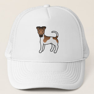 Weißer und brauner glatter Fox Terrier süßer Carto Truckerkappe