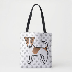 Weißer und brauner glatthaariger Jack-Russell-Terr Tasche
