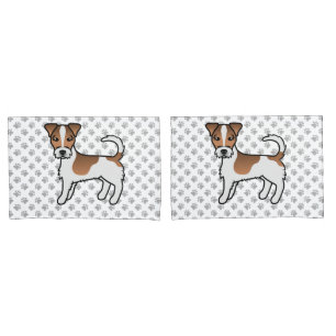Weißer und brauner rauhaariger Jack-Russell-Terrie Kissenbezug
