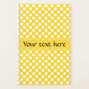 Weißer und gelber Polka-Dot Planer