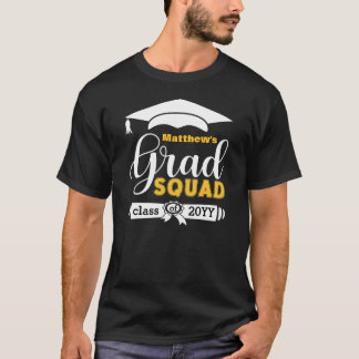 Weißer und gelber Text für Mens Schwarzer Grad T-Shirt
