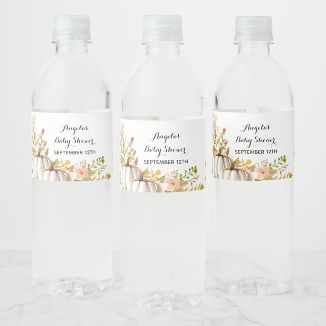 Weißer und goldener Kürbis Wasserfarbe Flasche Eti (Flaschen)