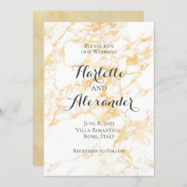 Weißer und goldener Marmor Einladung