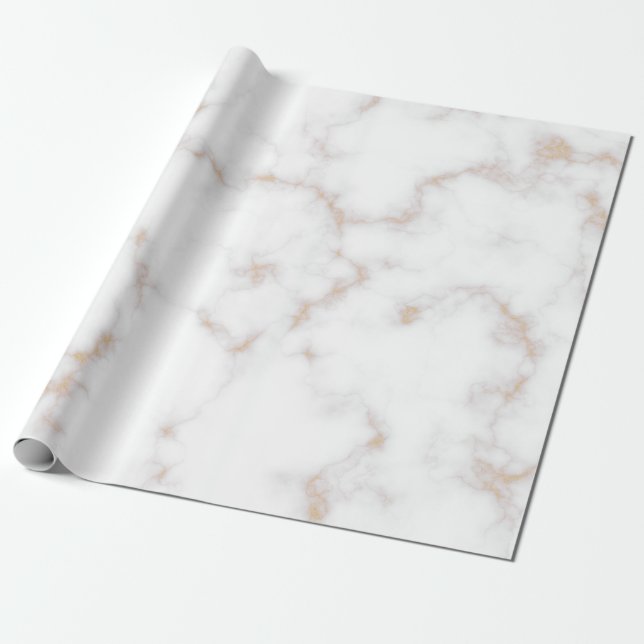 Weißer und goldener Marmor Geschenkpapier (Ungerollt)