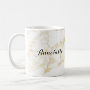 Weißer und goldener Marmor Kaffeetasse
