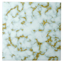 Weißer und goldener Marmor| Keramik Fliese