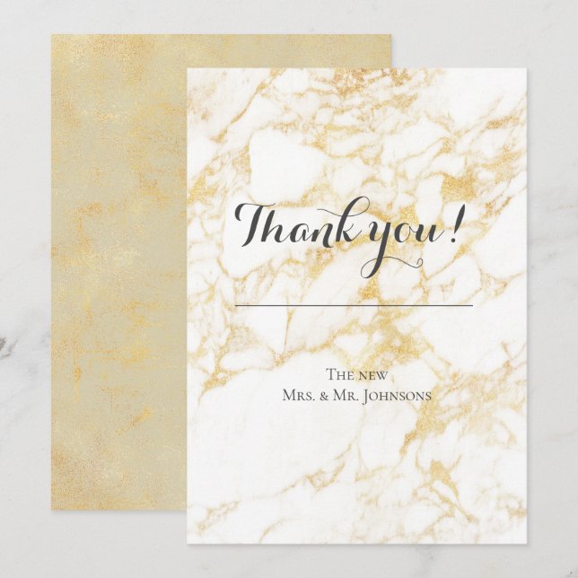 Weißer und Goldmarmor Einladung (Vorne/Hinten)