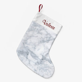 Weißer und grauer Marmor Kleiner Weihnachtsstrumpf