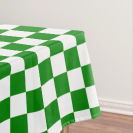 Weißer und grüner karierter Karo Tischdecke