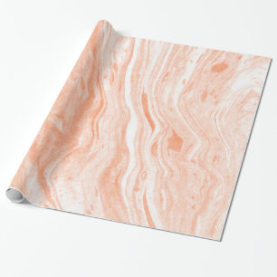 Weißer und leichter orangefarbener Marmor Geschenkpapier