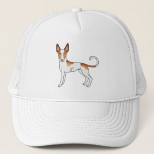 Weißer und roter Ibizan Hound mit glattem Fell Car Truckerkappe