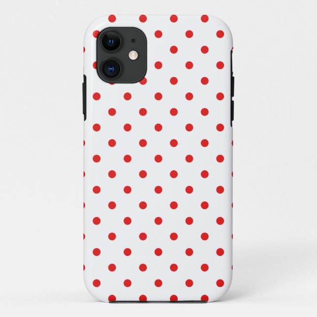 Weißer und roter Tupfen Case-Mate iPhone Hülle (Rückseite)