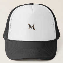 Weißer und schwarzer LKW-Hut mit "M"-Monogram-Cap