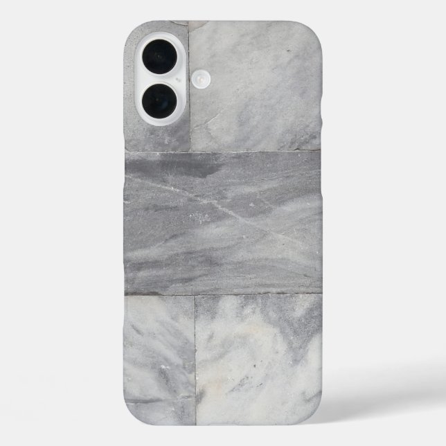 Weißer und schwarzer Marmor iPhone 16 Plus Hülle (Rückseite)