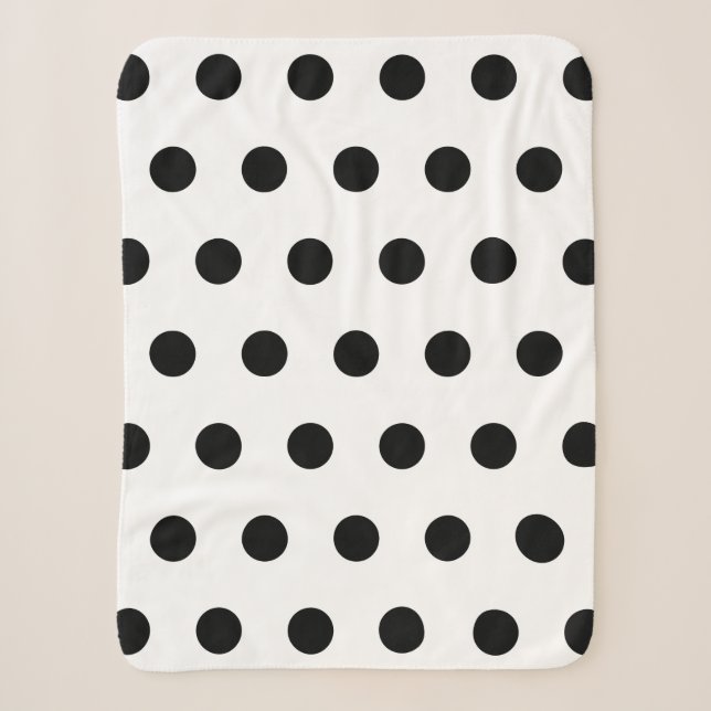 Weißer und schwarzer Polka-Dot Sherpadecke (Vorderseite)