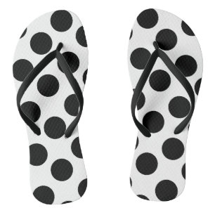 Weißer und schwarzer Polka-Punkt drehen Reinfäll Flip Flops