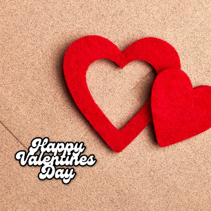Weißer Valentinstag Schriftart EX KLEINE Aufkleber